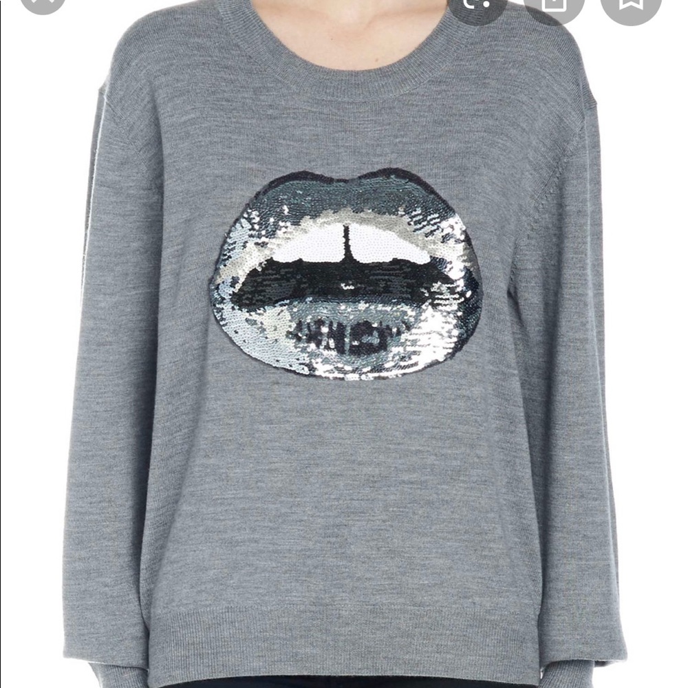 Markus Lupfer Sequin Sweater Lip Joey